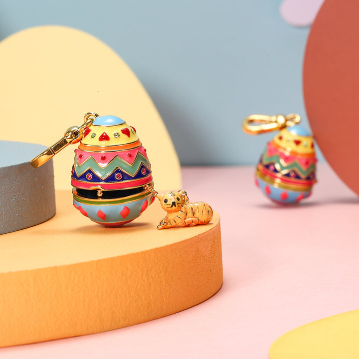 Selenichast tiger zodiac easter egg pendant