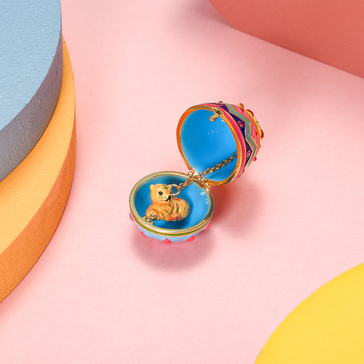 Selenichast tiger zodiac easter egg pendant