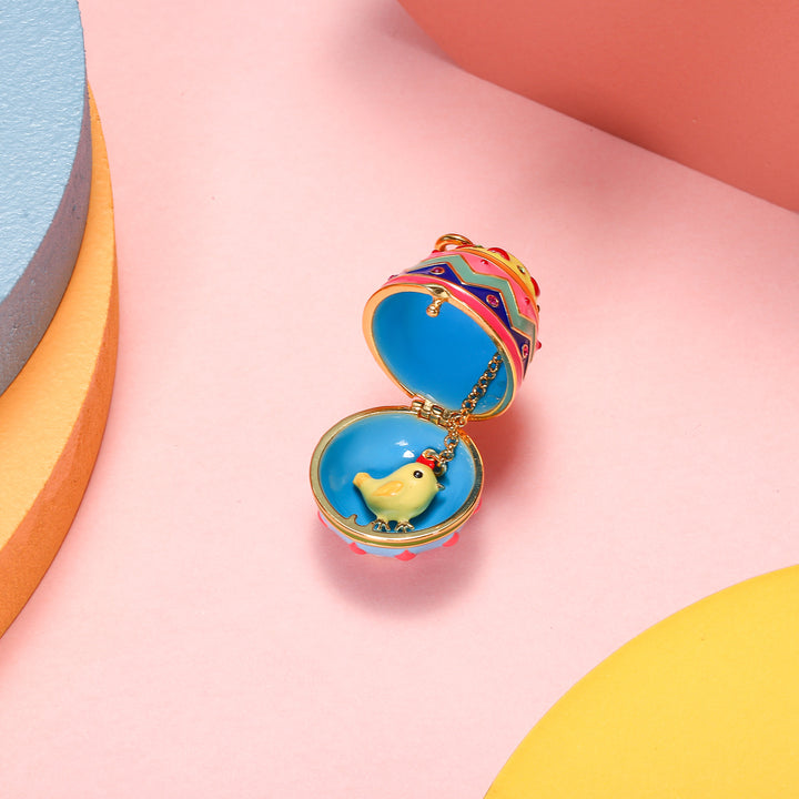 cute rooster zodiac easter egg pendant