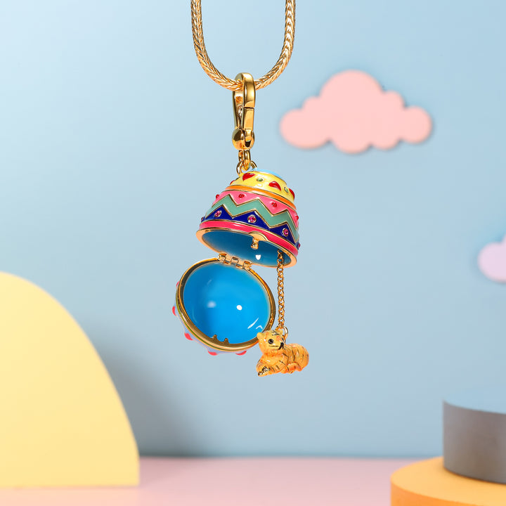 Selenichast tiger zodiac easter egg pendant