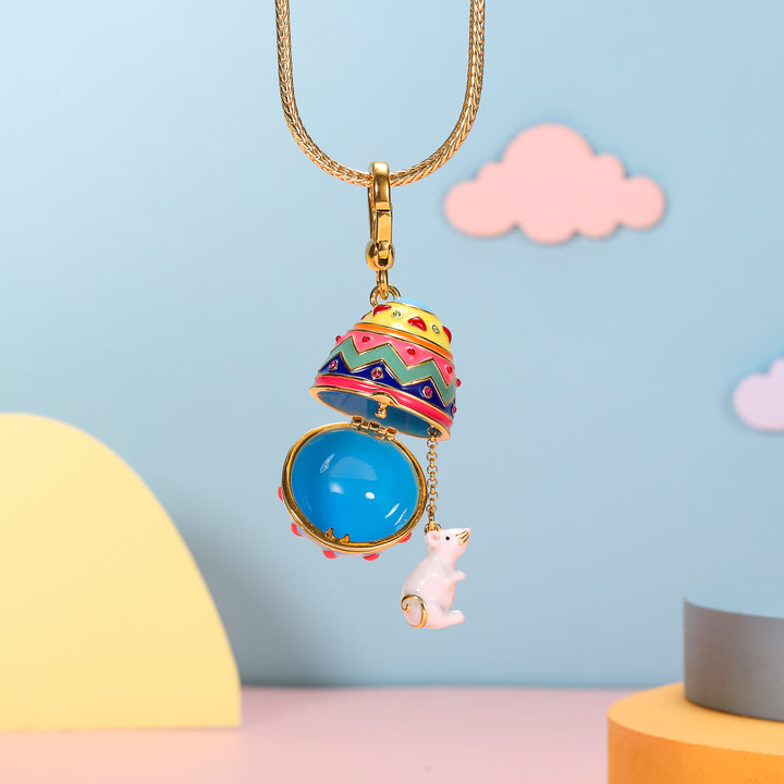 enamel rat zodiac easter egg pendant