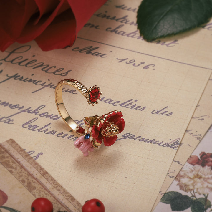 Peony Enamel Ring