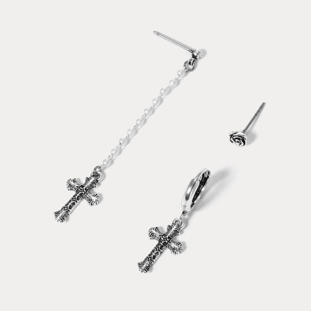 Rosa Crux Alloy Earrings Set