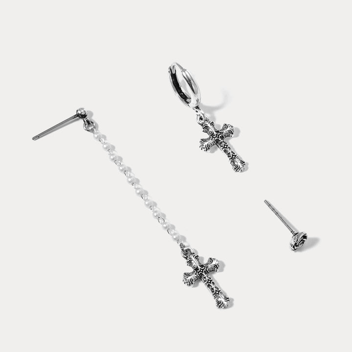 Rosa Crux Pearl Earrings Set
