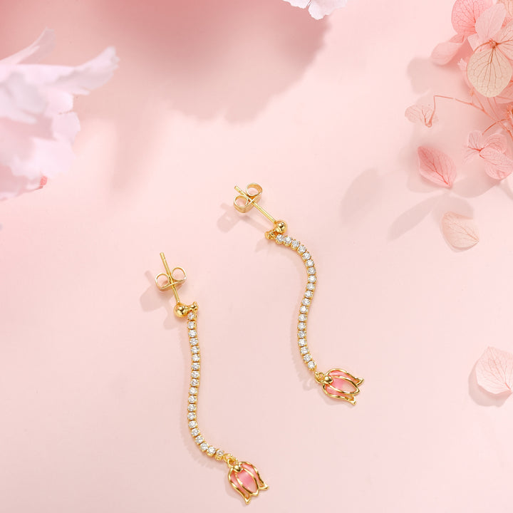 sakura gold earrings