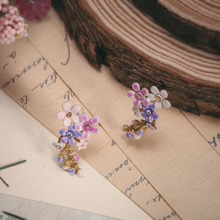 Selenichast forget me not flowers stud earrings
