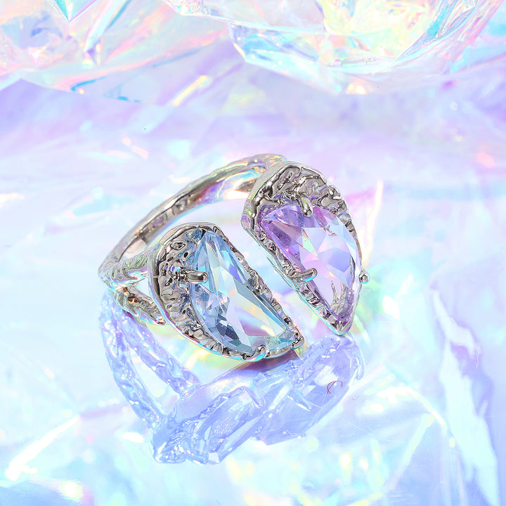 Love Heart Gem Silver Ring