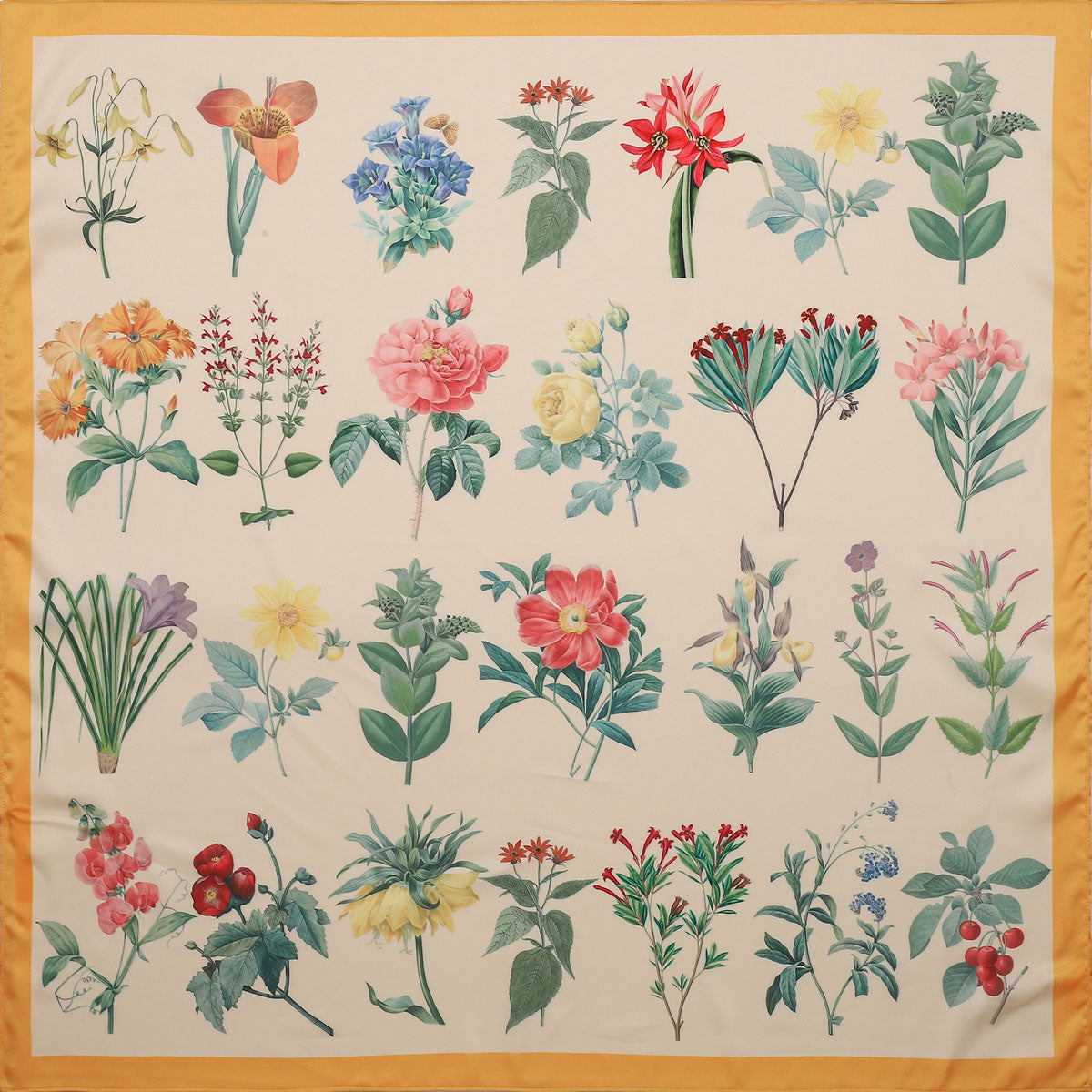 Selenichast Flower Illustration Silk Scarf
