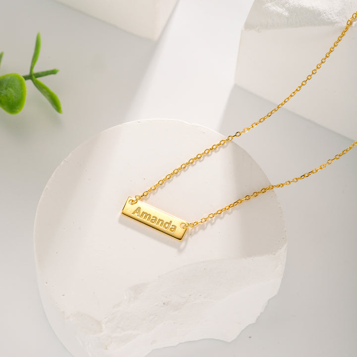 Custom Letter Tag Chain Pendant Necklace