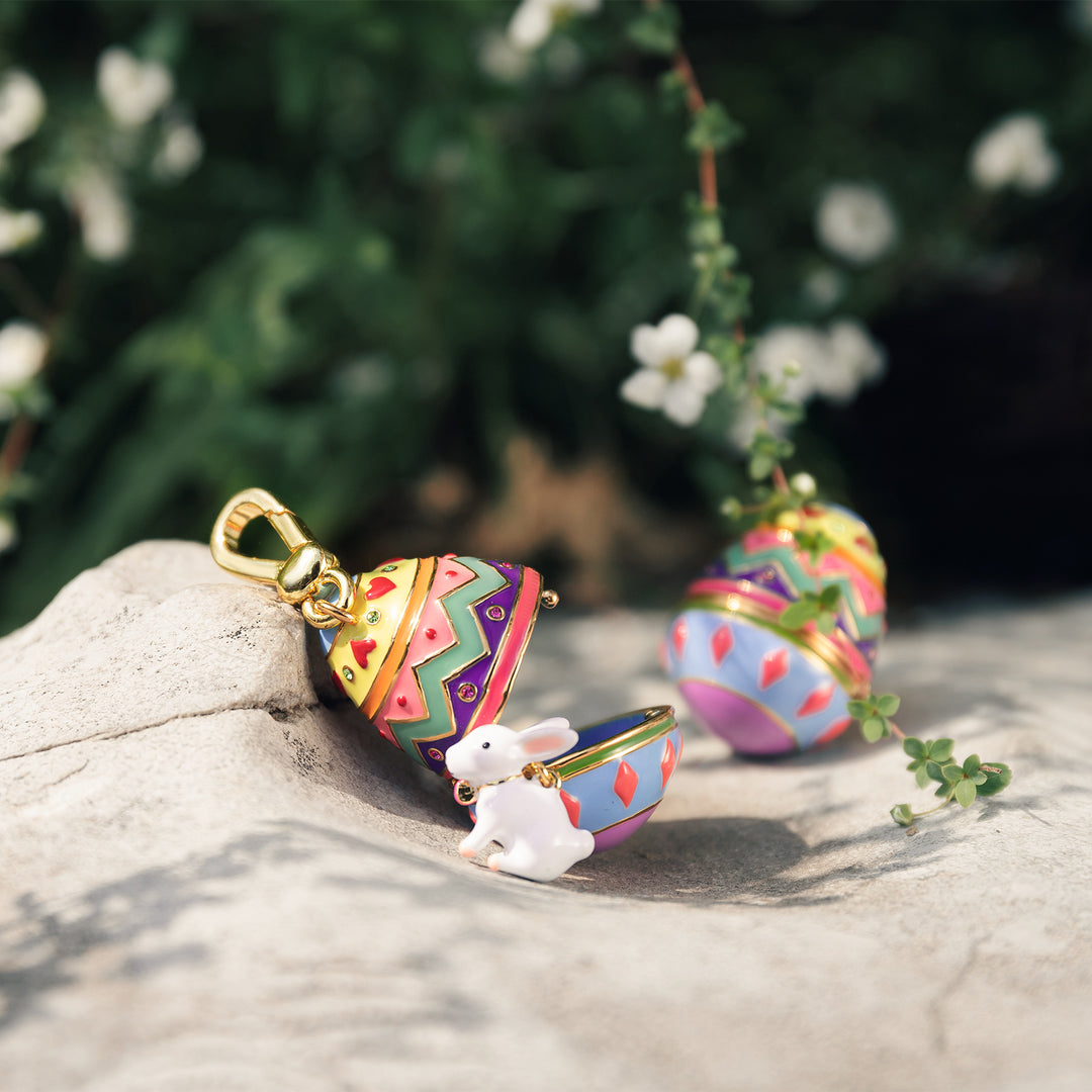 Selenichast rabbit zodiac easter egg pendant