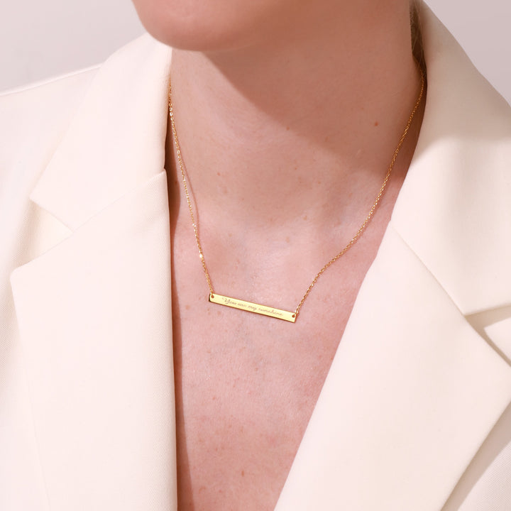 Serif Custom Sentence Tag Chain Gold Necklace