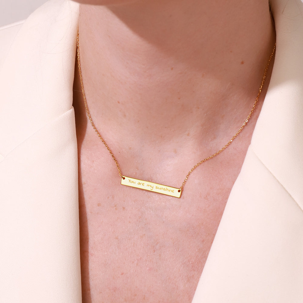 Custom Sentence Tag Gold Chain Necklace