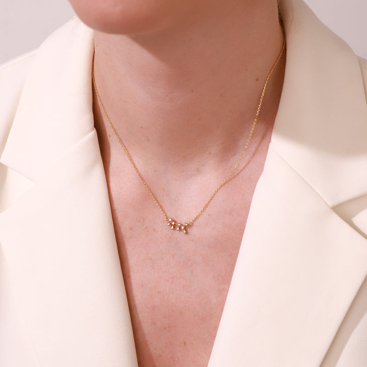 Sagittarius Constellation Diamond Pendant Gold Necklace