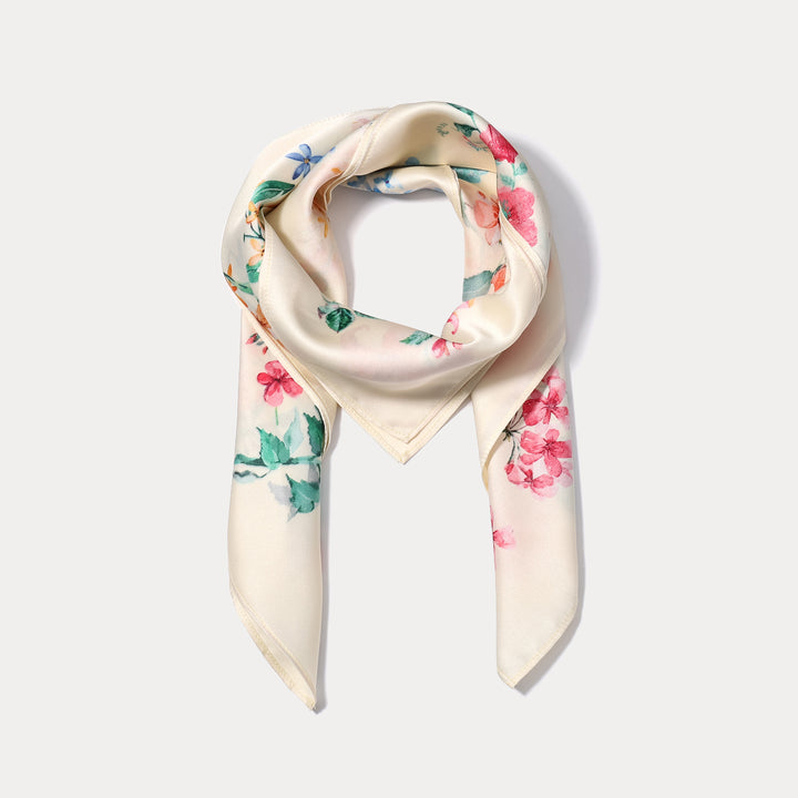 Blooming Flower Silk Scarf