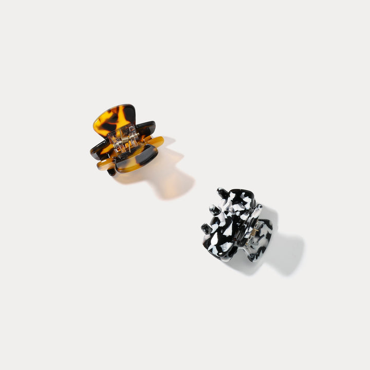Black Amber Mini Hair Claw Clips