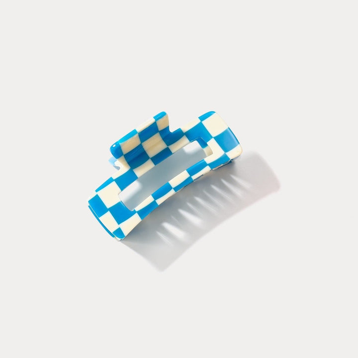 Blue Checkered Claw Clips