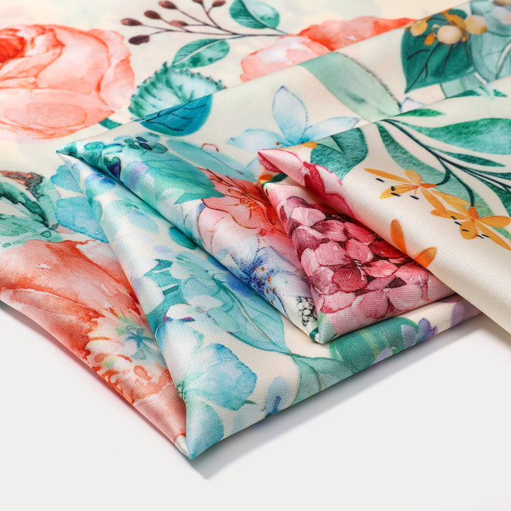 Rose Blooming Hair Silk Scarf