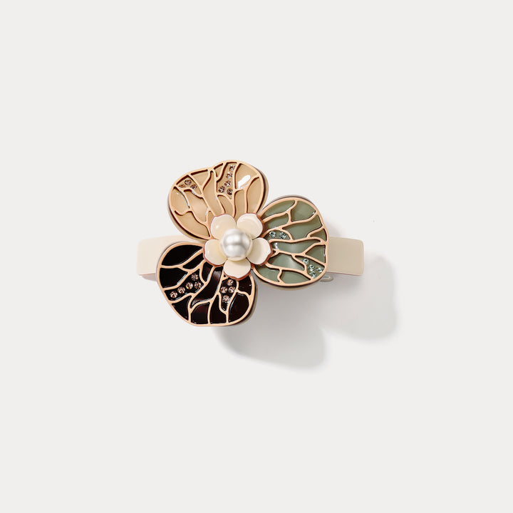 Flower Colorblock Claw Clips