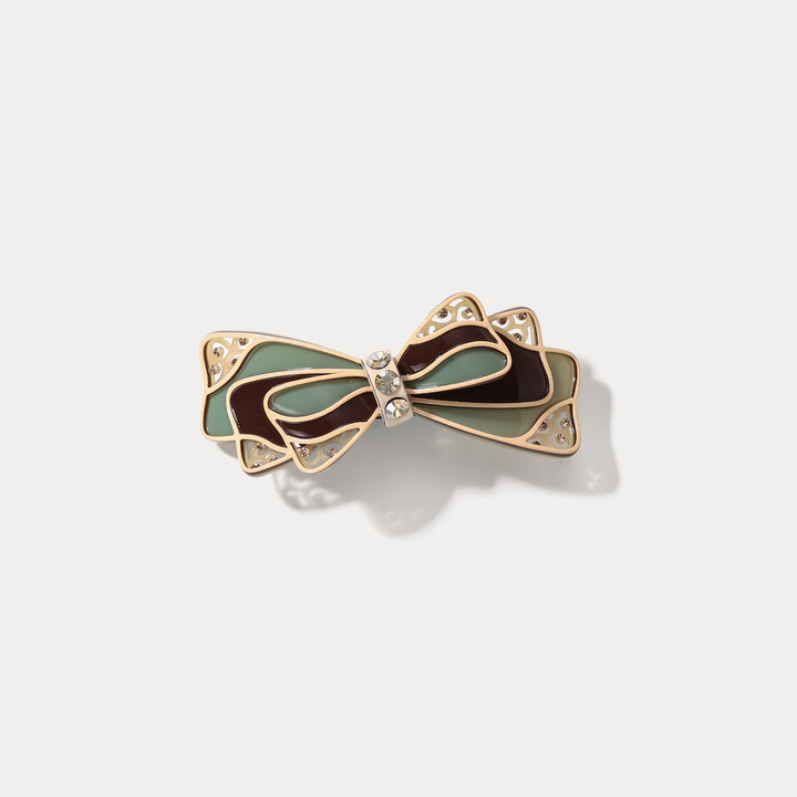 Bow Tie Colorblock Acetate Claw Clips