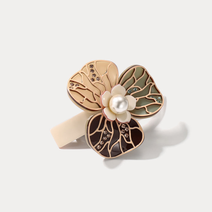 Flower Colorblock Acetate Claw Clips