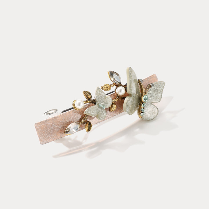 Floral Butterfly Pearl Hairpin