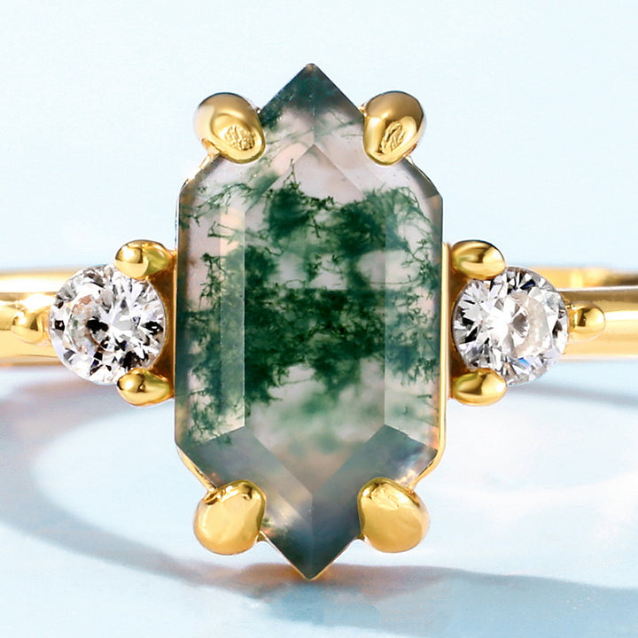 Waterweed Agate Wedding Ring
