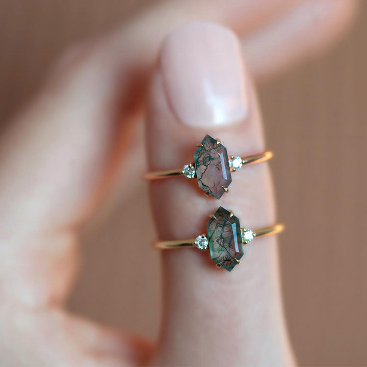 Vintage Waterweed Agate Ring