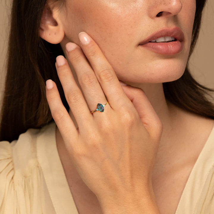 Waterweed Agate Adjustable Ring