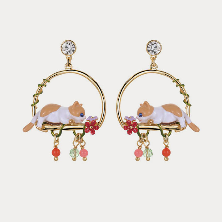 Selenichast orange cat earrings 2