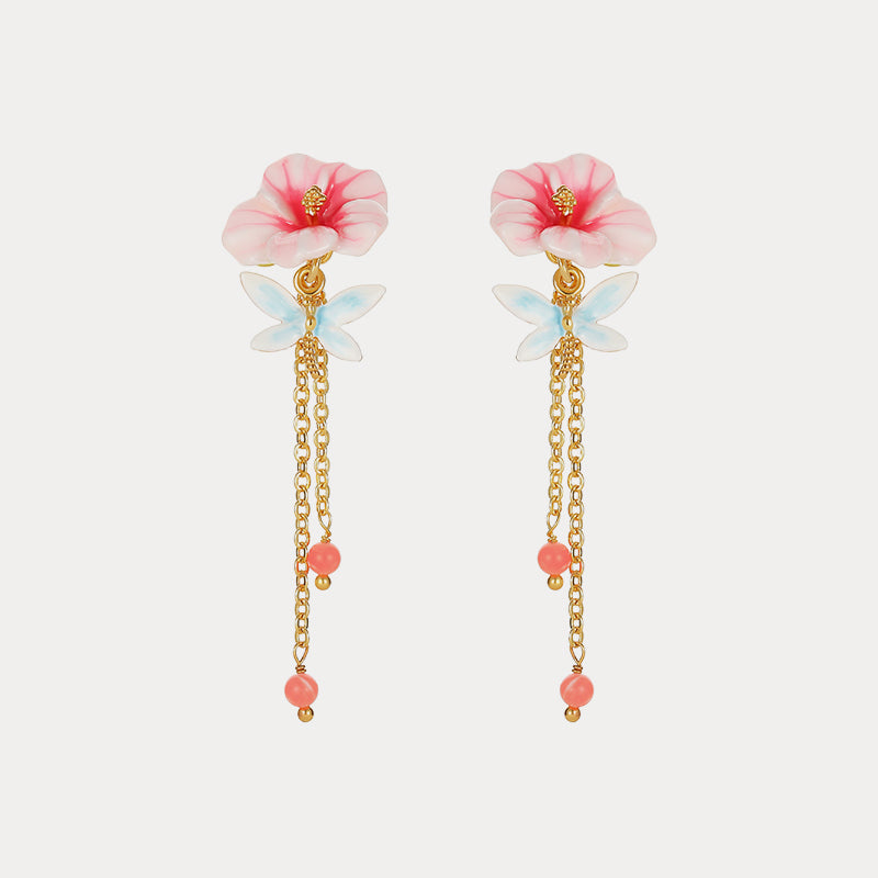 hibiscus gold earrings