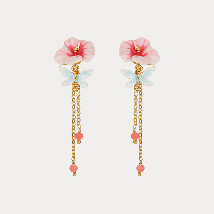 hibiscus gold earrings