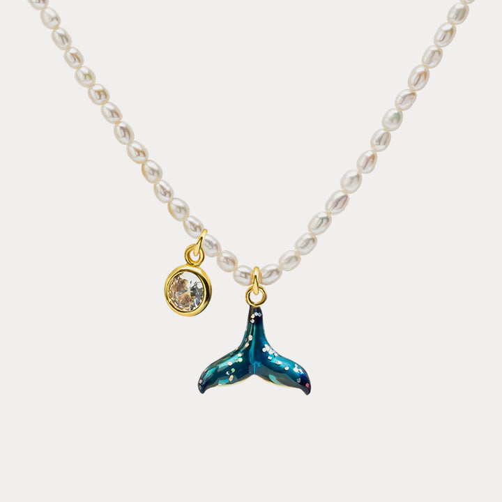 mermaid tail pearl necklace for women
