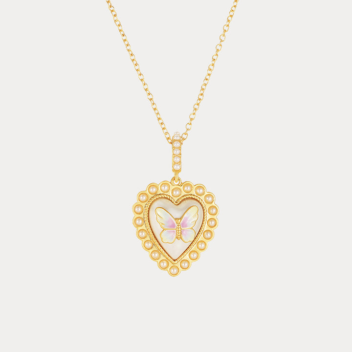 Selenichast Butterfly Heart Necklace