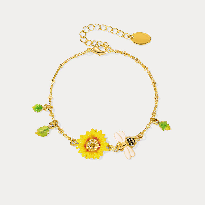 Selenichast Sunflower & Bee Bracelet