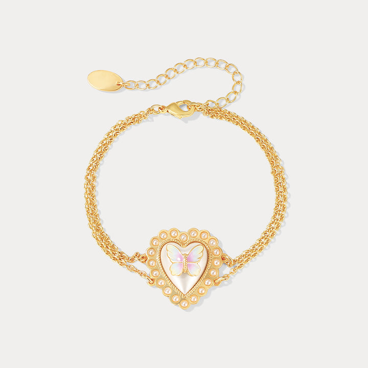 Selenichast Butterfly Heart Bracelet