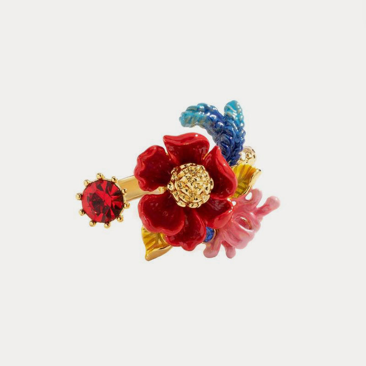 Selenichast gemstone flower ring