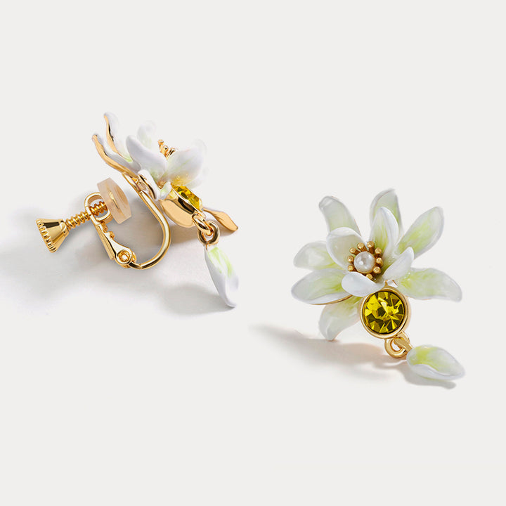 Gardenia Flower Nature Earrings