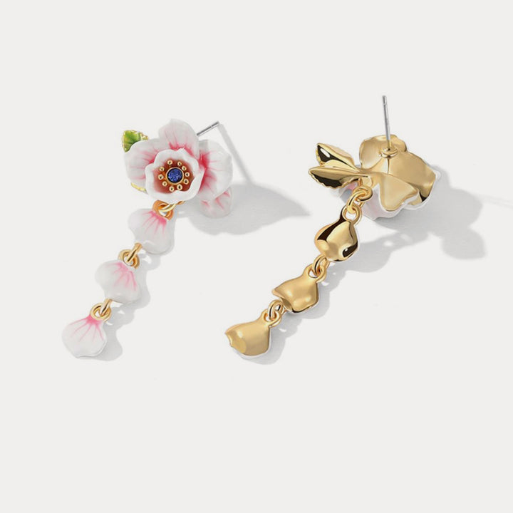 pink rose designer earrings