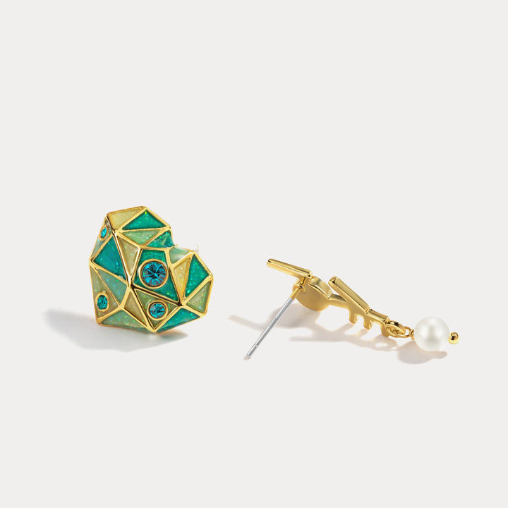 Selenichast Diamond Heart Earrings