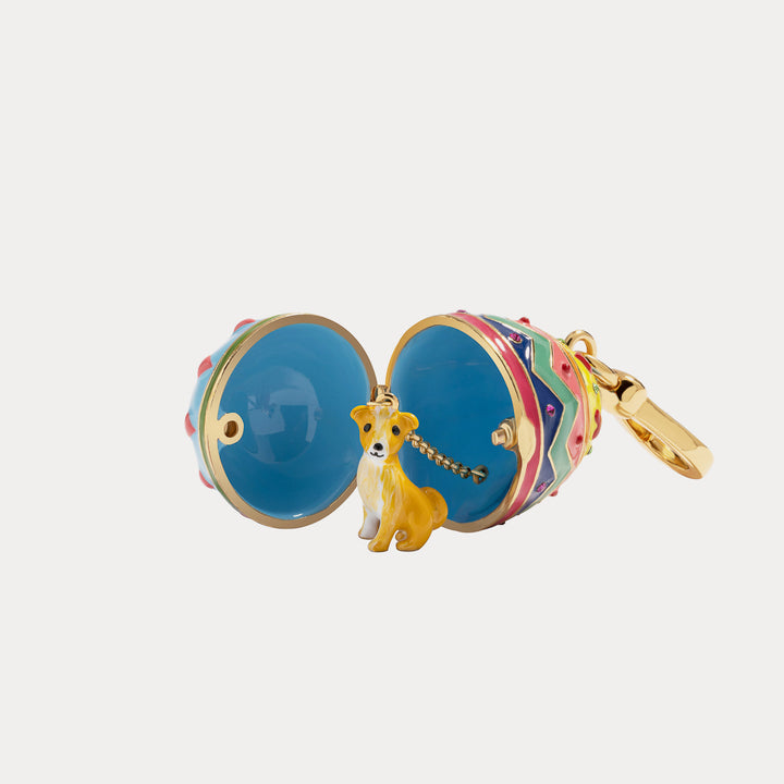 dog zodiac blue easter egg pendant
