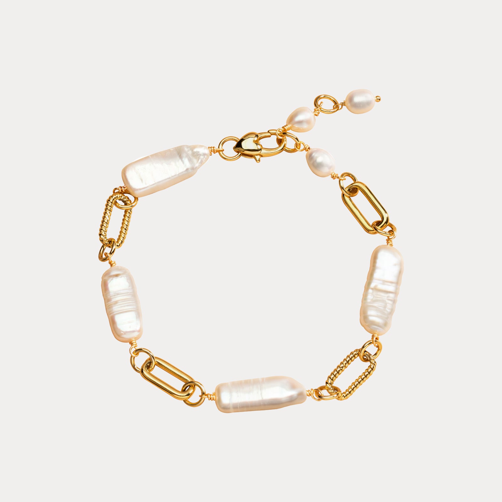 baroque pearl chain wedding bracelet