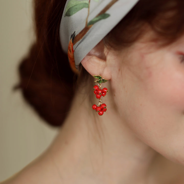 Cranberry Gold Earrings