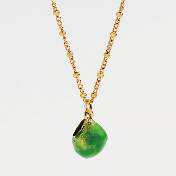 Grapefruit Fruit Enamel Necklace