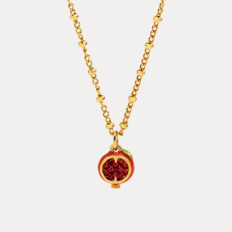 Selenichast Pomegranate Enamel Necklace