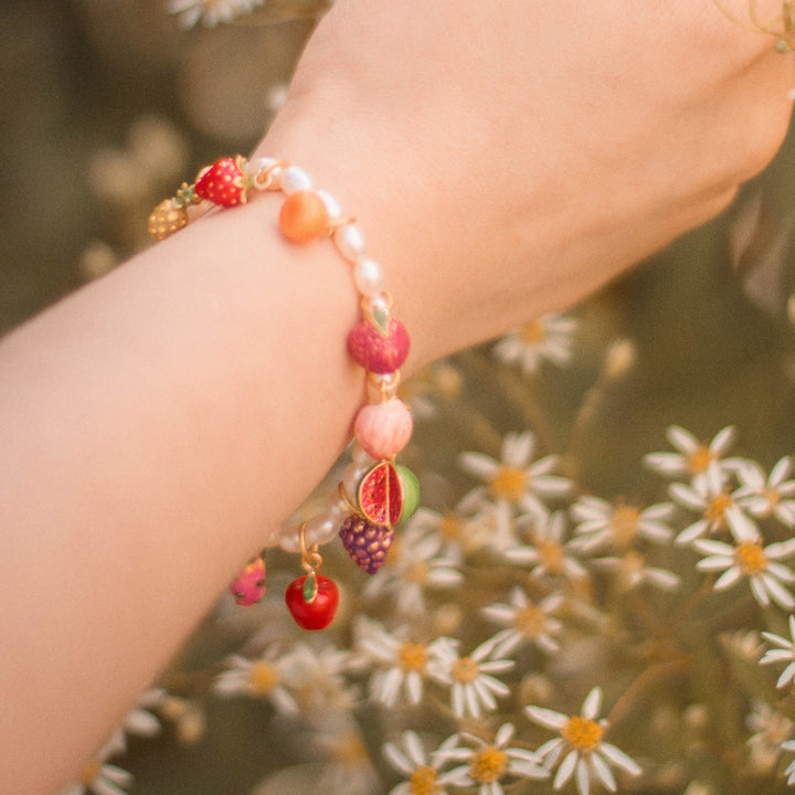 Enamel Fruit Pearl Bracelet
