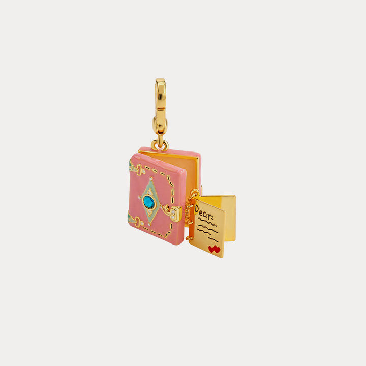 Diary Pendant Brass Necklace
