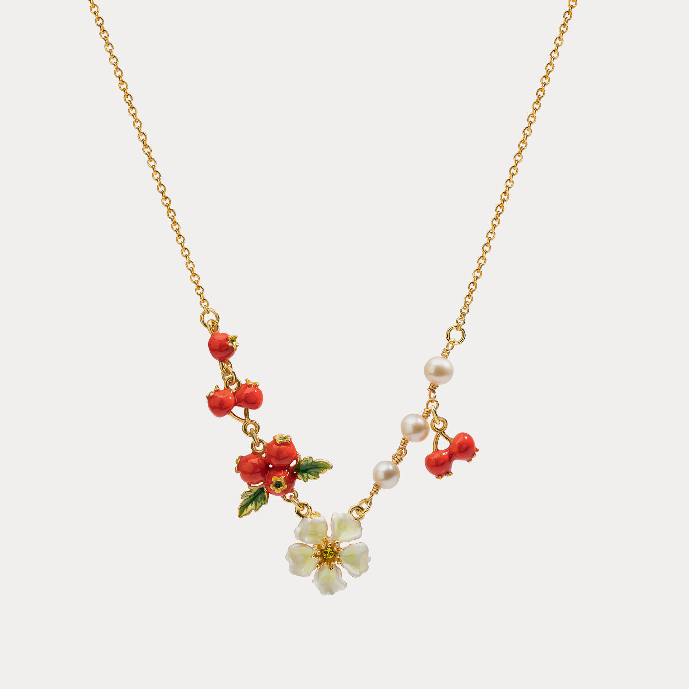 Selenichast cranberry flowers necklace 1