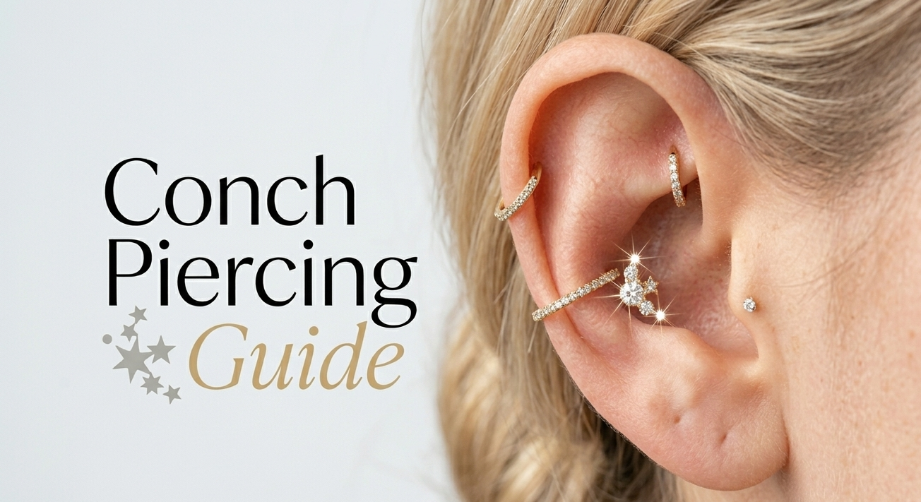 The Conch Piercing Guide: Pain, Healing Time & Jewelry Sizing