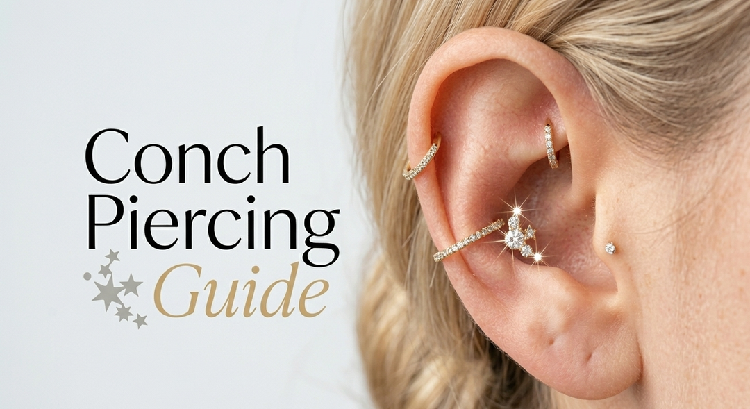 The Conch Piercing Guide: Pain, Healing Time & Jewelry Sizing