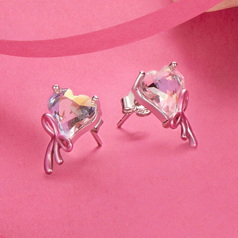 Selenichast Silver Heart Earrings